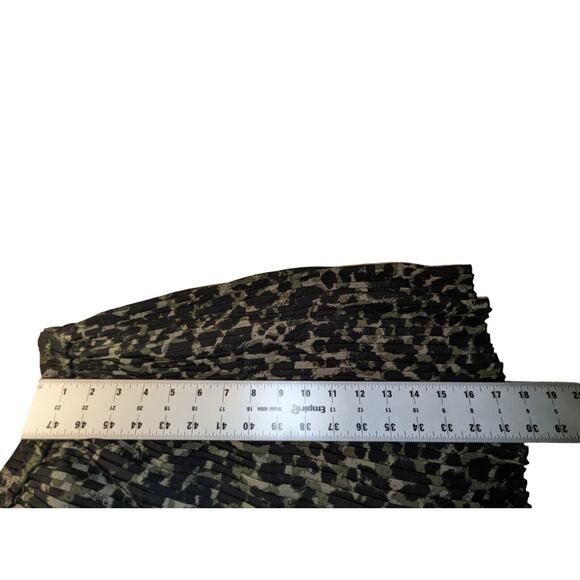 H&M Women's Small Pleated Brown Black Animal Print Skirt Flared Leopard Chic - Picture 7 of 11